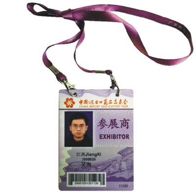 China Waterproof / waterproof PVC RFID / contactless exposure ID card / gateway with photos with holes and lanyard for sale