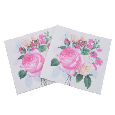 China Factory 33 33cm Paper Towels Napkins Servilletas Silver 2 Printed Props Handle Bag 20pcs Printed for sale