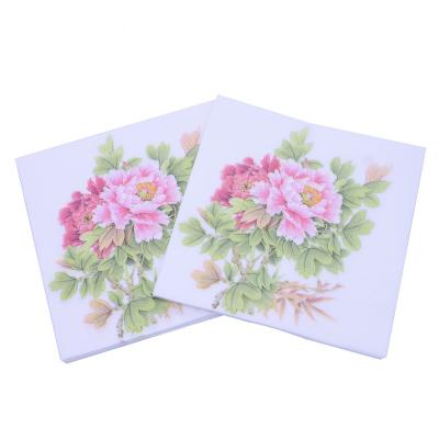 China New Arrival 20pcs Bag Paper Napkins Tissue Printed Dinner Napkin With Printed Lace Servilleta Bordada 2 Fold 33 33cm for sale