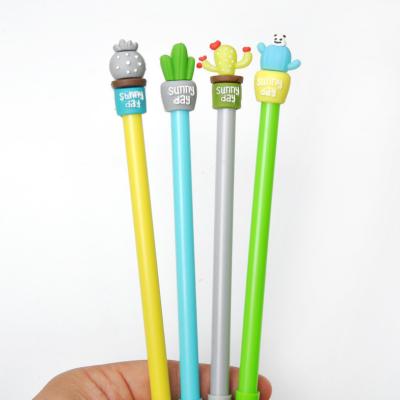 China Cactus Normal Wholesale Creative Stationery Low Price Cute Cartoon Student Pen Water-Based Pen for sale