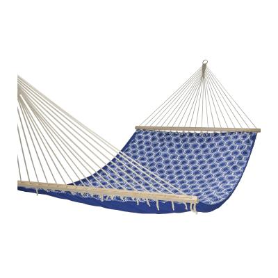 China Modern Outdoor Wooden Stick Quilted Hammock Swing Bed With Pillow for sale