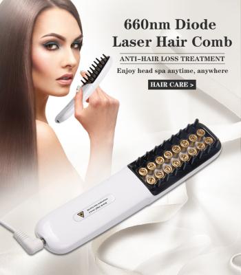 China Color-protection Hair Loss Treatment Machine 660nm MINI Laser Comb Led Hair Regrowth Laser Hair Growth Machine for sale