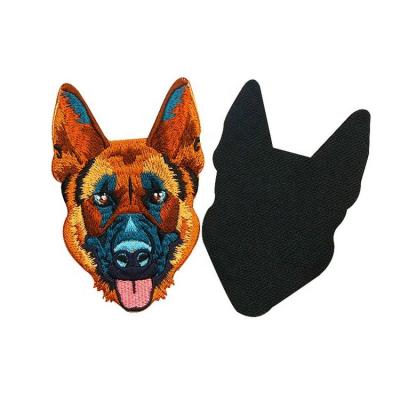 China wholesale custom 3D embroidery logo cartoon dog heat press iron on DIY varsity applique patches embroidered for apparel for sale