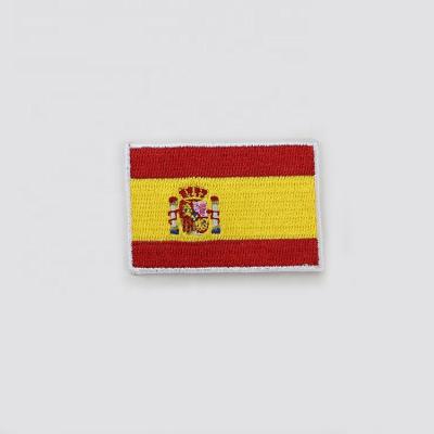 China 3D custom embroidery handmade Spain flag iron on badge for sale