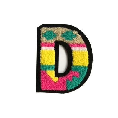 China 3D Tall Chenille Patch Letter D Badge Embroidery 10cm for sale