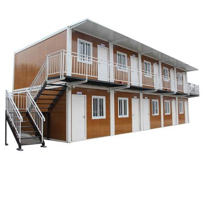 China Modern Wood Grain Color Flat Pack Modular Install Prefab Steel Modulation Gas Station Container Gas Station Toll Gate House for sale