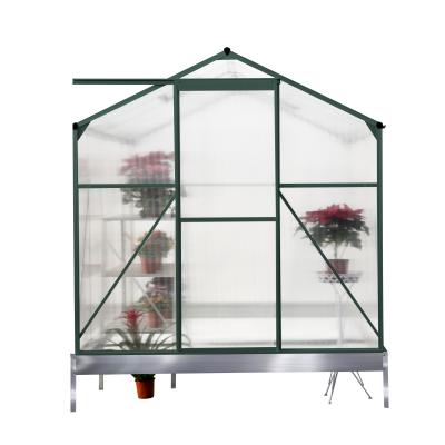 China Polycarbonate Outdoor Portable Walk-In Greenhouse Adjustable Roof Hot Garden Easily Assembled House for sale