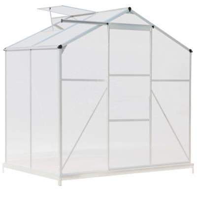 China Easily Assembled 4'' Drivhus Silver Garden Greenhouse Gewachshaus Flower Board Mini Size *6 PC Sun Color Sliding Door Greenhouse for sale