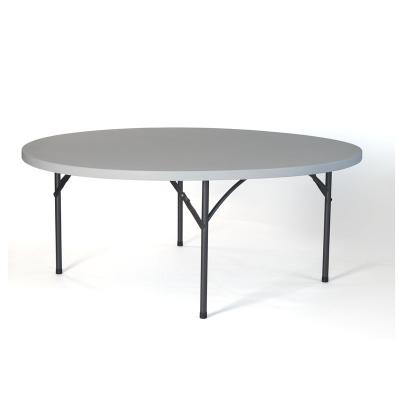 China Modern widely used round 6ft white plastic folding table for restaurant for sale