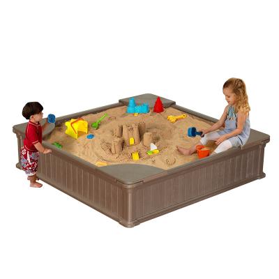 China 4ft x 4ft Weather Resistant Outdoor Home Modern Sandbox Kit w/Cover 123.5*123.5*30cm for sale