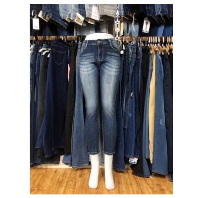 China GZY 2020 New Lady's Stylish Clothing Clearance Solid Denim Like Jean Leggings Stretchy Leg Pants Breathable Durable Women for sale