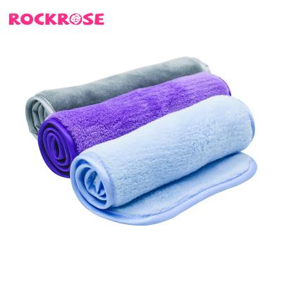 China Rockrose Kid Safe Reusable Custom Microfiber Round Face Flannel Makeup Towel Remover for sale