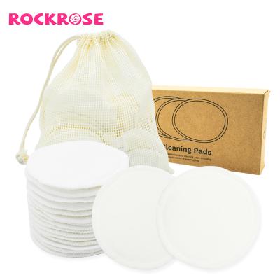 China Eco-Friendly Reusable White Natural Organic Bamboo Skin Care Rockrose Cotton Makeup Cleansing Remover Pads 8cm for sale