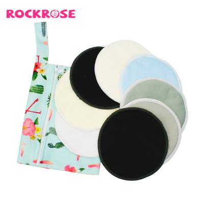 China Underwear Rockrose Waterproof Washable Reusable Breast Pads Super Absorbency Bamboo Nursing Pads And Laundry Bag for sale