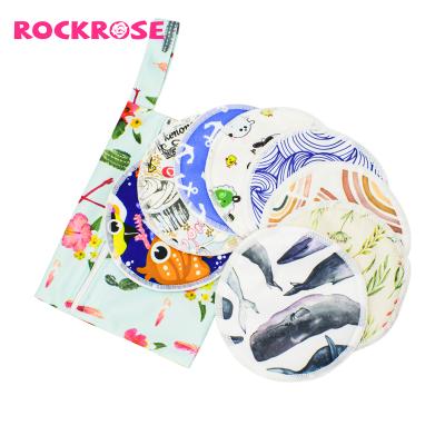 China Wholesale Custom Organic Reusable Washable Mother Care Bamboo Breast Underwear Rockrose Solid Color Pads Breast Seam Pad for sale