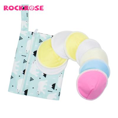 China Wholesale Washable Reusable Organic Custom Made Bamboo Underwear Rockrose Breast Pad Mother Care Breast Pads for sale