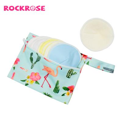 China Reusable Washable Rockrose Super Soft Breast Nursing Pads For Mom 12*12cm for sale