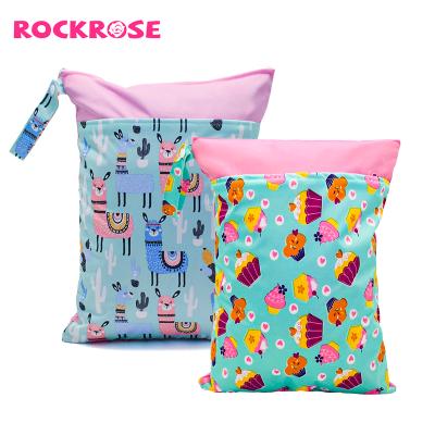 China Reusable Wet Diaper Bag Rockrose Baby Cloth Reusable Water Resistant Infant Pail Pocket Wet Bag Portable Waterproof Walker for sale