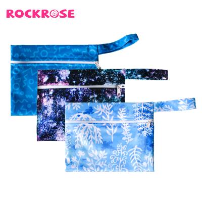 China Random Color Mini Small Wet Bag Reusable Waterproof Menstrual Rockrose Viable Pads Sanitary Pads PUL Bags for sale