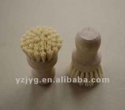 China Sustainable Top Quality Wooden Kitchen Wash Dish Pan Brush With Tampico Fiber for sale