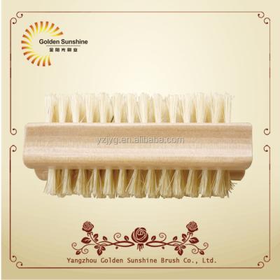 China Viable Double Side Nail Dust Brush Nail Cleaning Brush Wooden Wholesale for sale