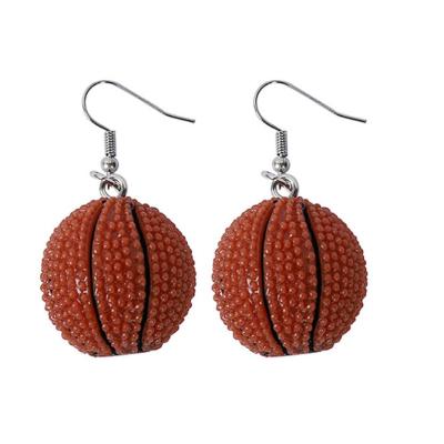 China 3D Sport Sports Goods Ball Shape Basketball Earring Charm Drop Earring, Soccer Baseball Tear Drop Huggie Dangle Earrings for sale