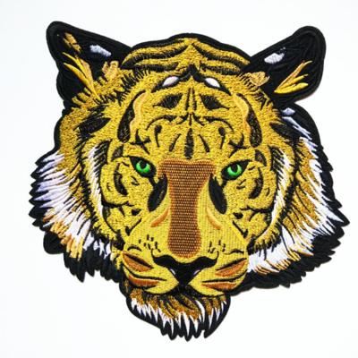 China 3D Embroidered Tiger Cloth Patch Apparel Large Size T-shirt Ripped Patch, Custom Beaded Embroidery Patch For Cloth for sale