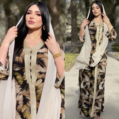 China Arabic Women Islamic Clothing Long Dresses Fashion Print Casual Dresses Ramadan Abaya Arabic Turkey Kaftan Dress OEM Women Modest Muslimah Styling Seefoun for sale