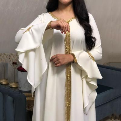 China Modest Muslimah Styling Seefoun Long Sleeves Women Dresses Abaya Tassel Women Djellaba Muslims Fashion Arab White Islamic Muslim Clothing for sale