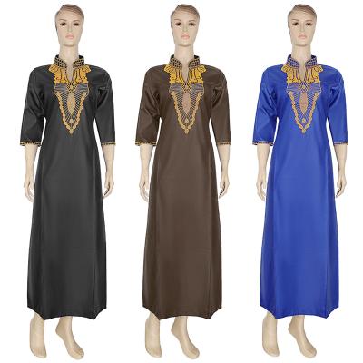 China Seefoun Breathable OEM Plus Size Madame Clothes African Dashiki Embroidery Dresses For Women Traditional African Boubou Dress for sale