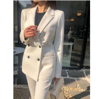 China Workable 2 Piece Set Women Blazer Set Crossed Jacket Pant Suit Office Slim Ladies Work Female Suit Two Piece Set For Women for sale