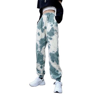 China Anti-wrinkle Seefoun OEM Women's Sport Pants Harajuku Towel Sweatpants Scrunchie Sweatpant Tie Dye Sweatpants for sale