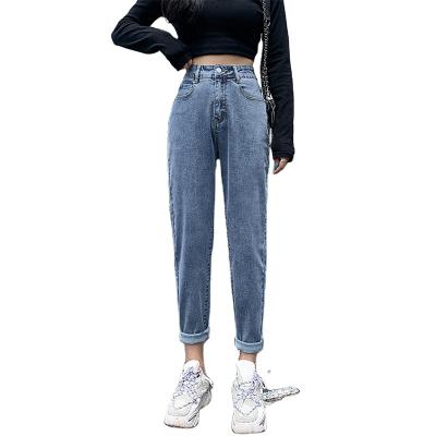 China Anti-wrinkle Seefoun OEM denim pants women high waist tapered pants fashionable women's denim pants for sale