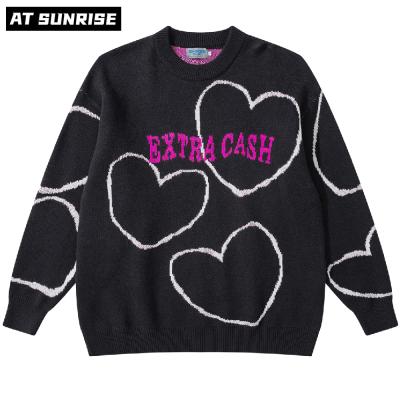 China Anti-wrinkle Streetwear Harajuku Sweater Vintage Letter Heart Anime Retro Knitted Women's Sweaters For Autumn Cotton Pullover 2022 for sale