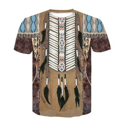 China Short Sleeve Bohemian Style 3D Casual T-Shirt Perform Elastic Shirt Men's T-Shirt With Indian Pattern Street Wear Shirts For Men's Leading 2022 for sale