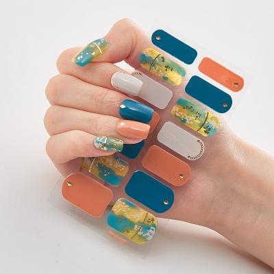 China Safe and Non toixc/Easy to Apply and Remove Wholesale Nail Art Adhesive Wraps Nail Polish Strips Waterproof OEM/ODM Nail Stickers for sale