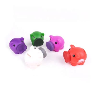 China saving money & Custom Plastic Cute Colorful Pig Piggy Bank Gifts PVC Pig Coin Bank for sale