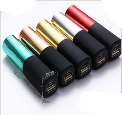 China EXW small capacity popular price factory OEM ODM portable power bank lipstick 2600mah for girls for sale