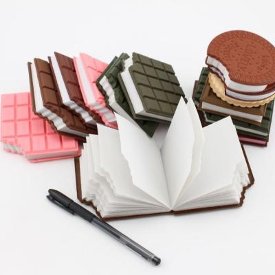 China Custom Loose Leaf PVC 2D Cookie Shape Note Pad Novelty Chocolate Shape Memo Pad for sale