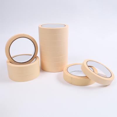 China Brown Heat Resistant Interior Paint Self Adhesive General Purpose Crepe Paper Tape for sale