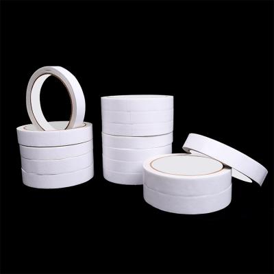 China Cheap Heat Resistant White Hotmelt Coarse Double Sided Paper Tissue Stationery Adhesive Tape For Office for sale