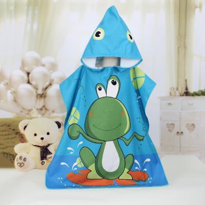 China Large Kid Hypoallergenic Baby 70x140 Bath Towel Wearable Hooded Coat Microfiber Custom Digital Printed Beach Towel for sale