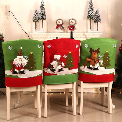 China New Durable Christmas Decoration Chair Cover Santa Claus Table Party Decoration Chair Cover Christmas Dining for sale