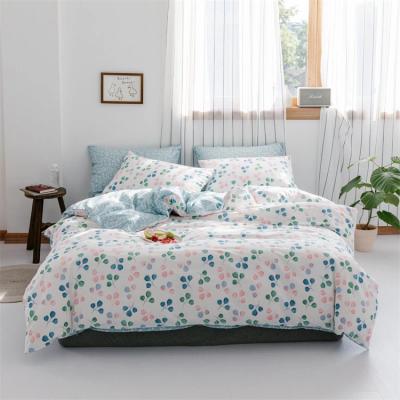 China Wholesale Nondisposable Comfortable Soft Full Cotton Twin Full King Queen Size Printed 4 Pcs Queen Size Sheet Bedding Set for sale