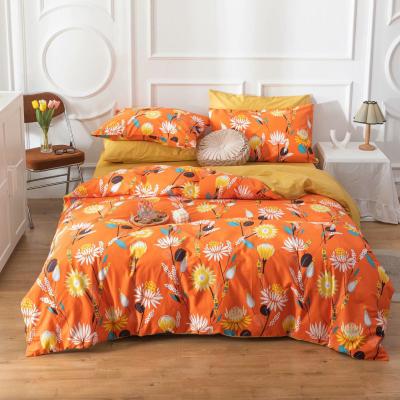 China Nondisposable Modern Printed Full Queen King Size 100%cotton 4pcs Sheet Comforter Cover 2 Pillowcase Bedding Set Twin for sale