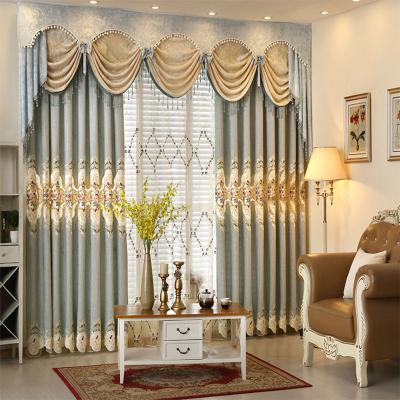 China Cheap Wholesale Custom Blackout Price Top Design Valance Luxury Living Room Curtain for sale