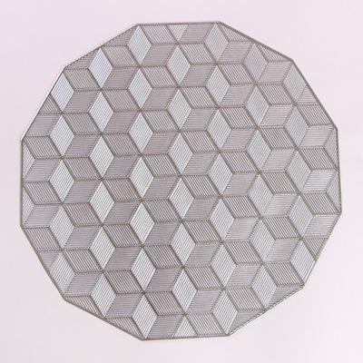 China Wholesale Nordic Viable Decorative Dining Table Mat Gold Silver Solid Color PVC Round Non-slip Western Coaster Home Place Mat Insulation for sale