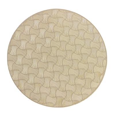 China Modern Anti-scalding PVC Round Round Insulation Mat European Bronzing Placemat Sustainable Home Table PVC Gold or Silver Place Mat for sale