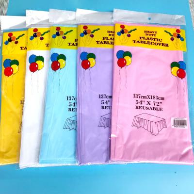 China Outlet Waterproof Premium Plastic Dinner Party Restaurant Table Cloth Rectangular PE Color Birthday Party Table Cloth Rectangular Disposable Table Cover for sale