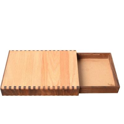 China Universal Europe Walnut Oak Wooden Box Double Storage Wooden Box Gift Box Packaging for sale